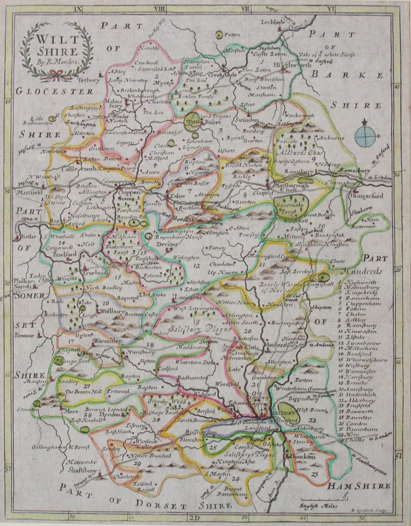 Map of Wiltshire - Morden